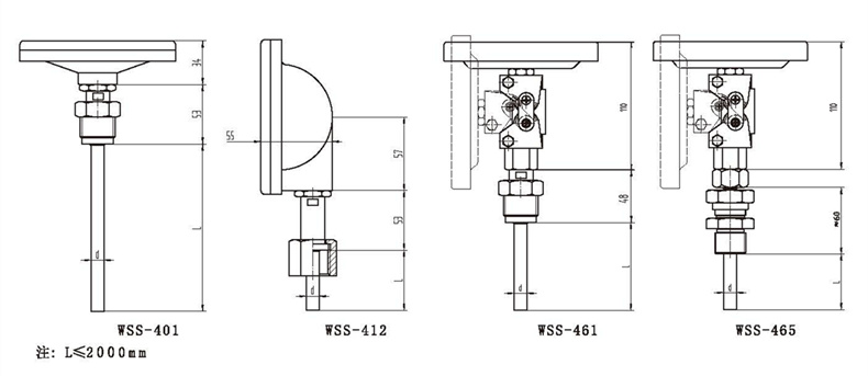 WSS工業雙金屬溫度計（通用型螺紋式）_http://m.aukj.cn_雙金屬溫度計_第3張