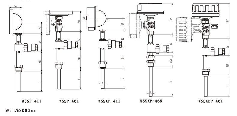 WSSX工業雙金屬溫度計（一體化型螺紋式）_http://m.aukj.cn_雙金屬溫度計_第3張