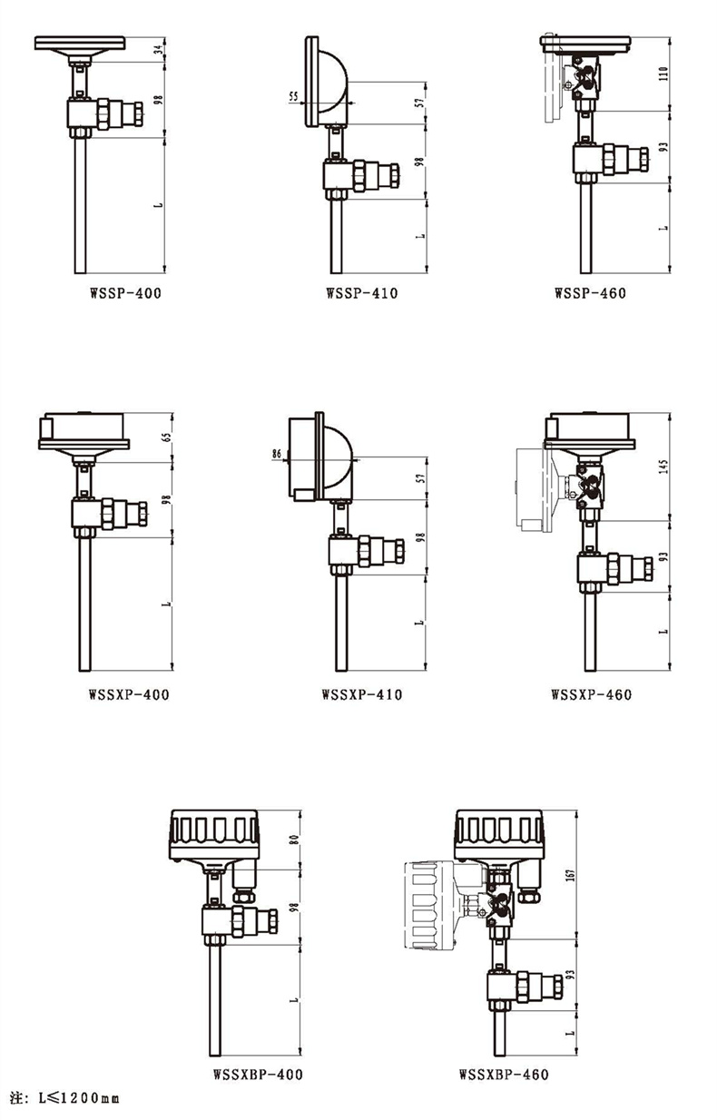 WSSX工業雙金屬溫度計（一體化型無固定裝置）_http://m.aukj.cn_雙金屬溫度計_第3張